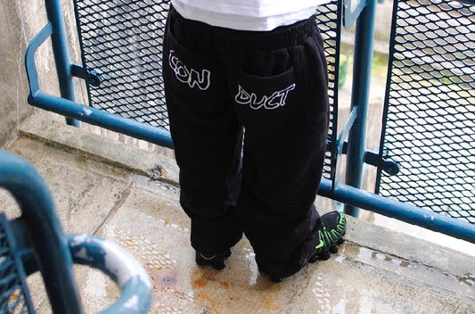 Black double waisted joggers