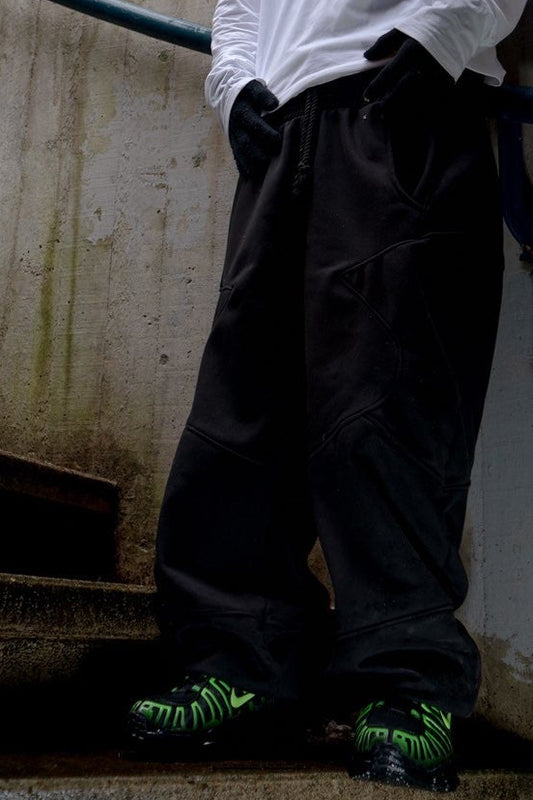 Black double waisted joggers